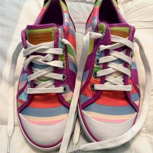 Coach Colorful Striped Sneakers Barrett  women’s size 6
